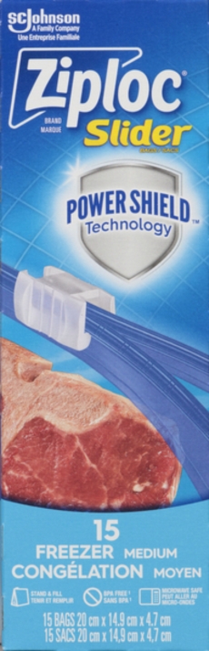 ZIPLOC BRAND SLIDER BAGS FREEZER MEDIUM