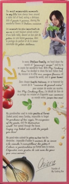 MY COOKING BOX  PASTA KIT- BAKED ZITI   WITH VEGETARIAN RAGÙ