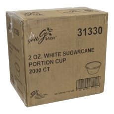 2oz White Sugarcane Portion Cup