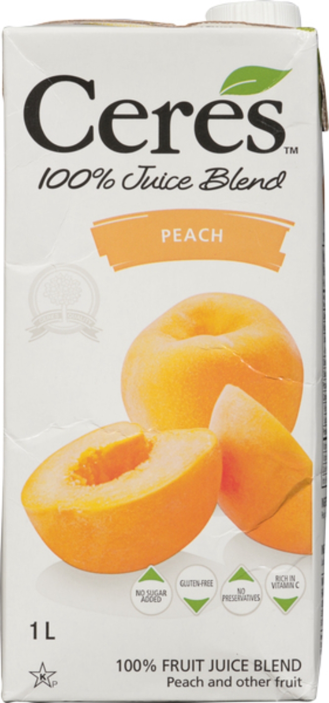 Ceres Peach Juice, 1 L -- 12 Per Case