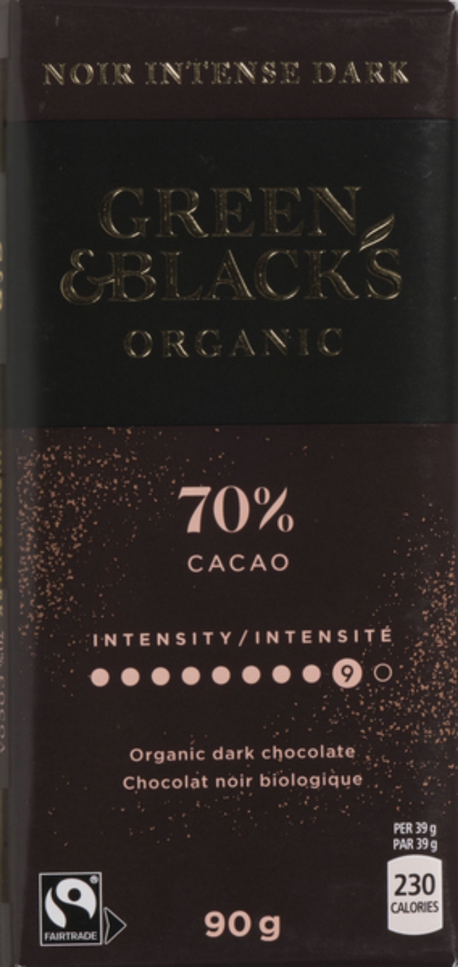 Organic 70 Percent Cocoa Intense Dark Chocolate