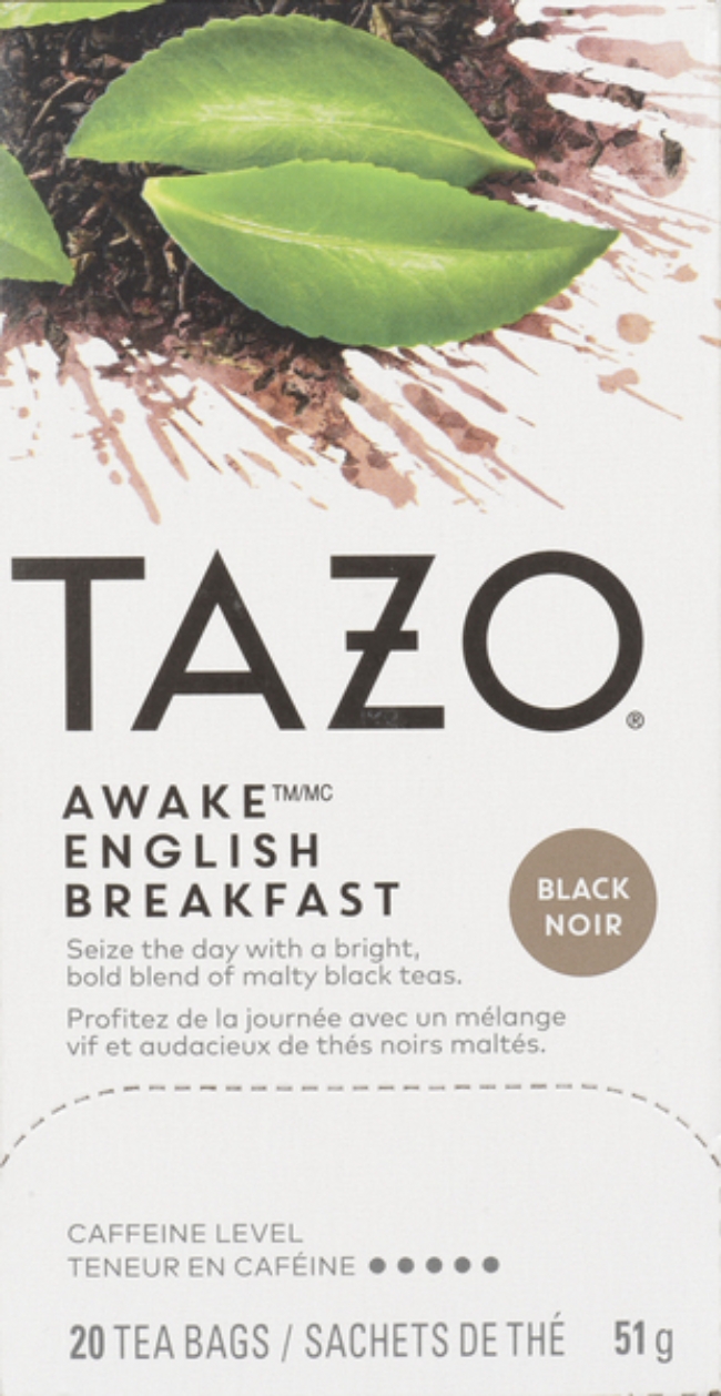 Tazo Awake English Breakfast Tea, 20 Tea Bags -- 6 Per Case