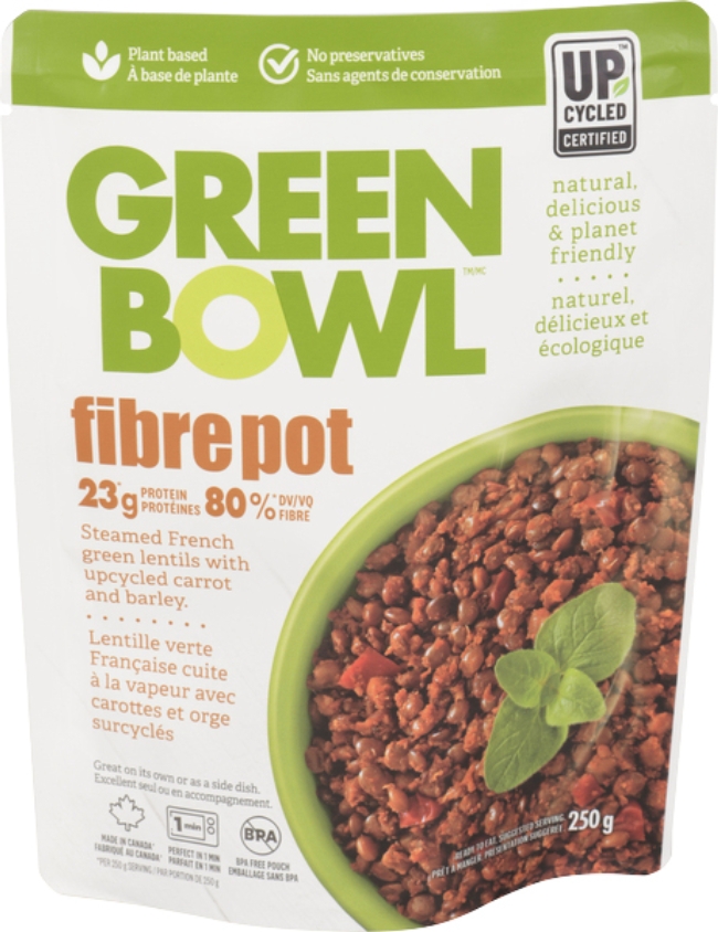 Fibrepot-Steamed French Green Lentils with Upcycled Carrot and Barley