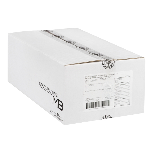 Seasoned beef patties 85g fully cooked with grill marks