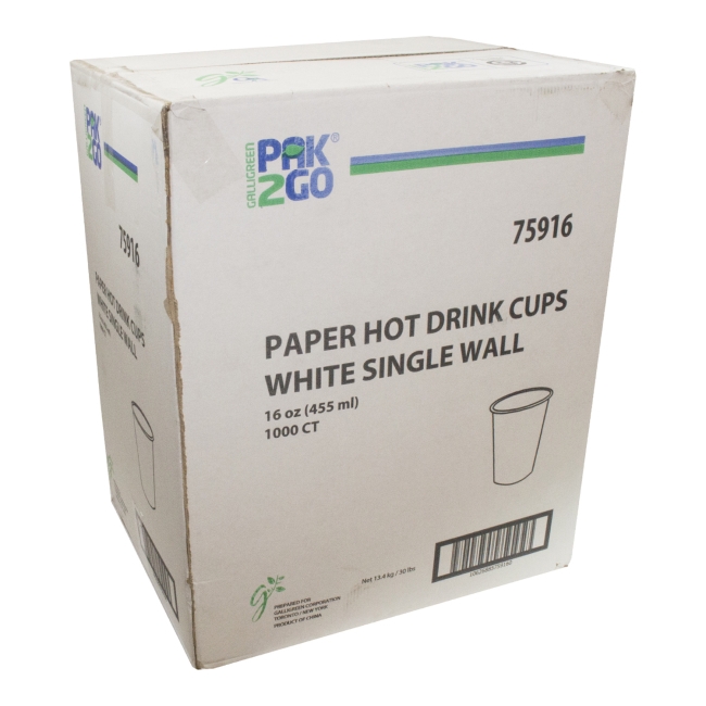 16 oz Single Wall White Paper Cup