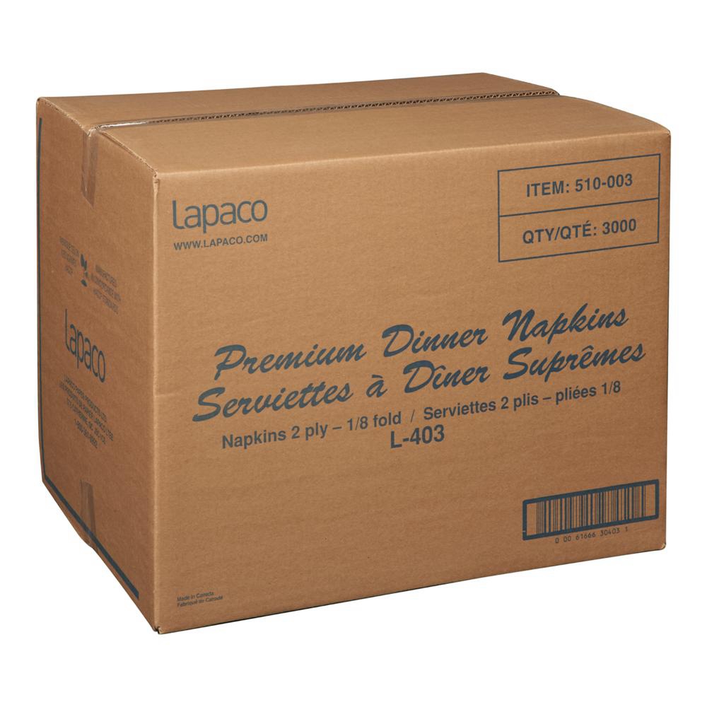 2 Ply 1/8 Fold White Dinner Napkin