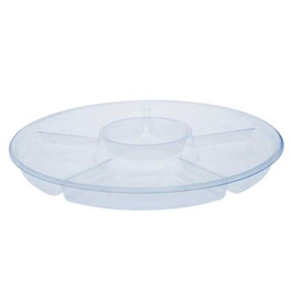 16 in Clear Round 5 Compartment Deep Tray