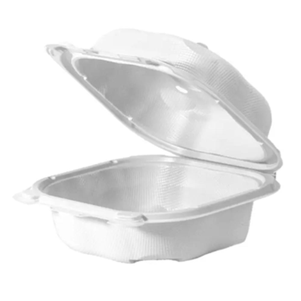 Plastic Kraft 5.84 x 6.25 x 3 in Hinged Square Container