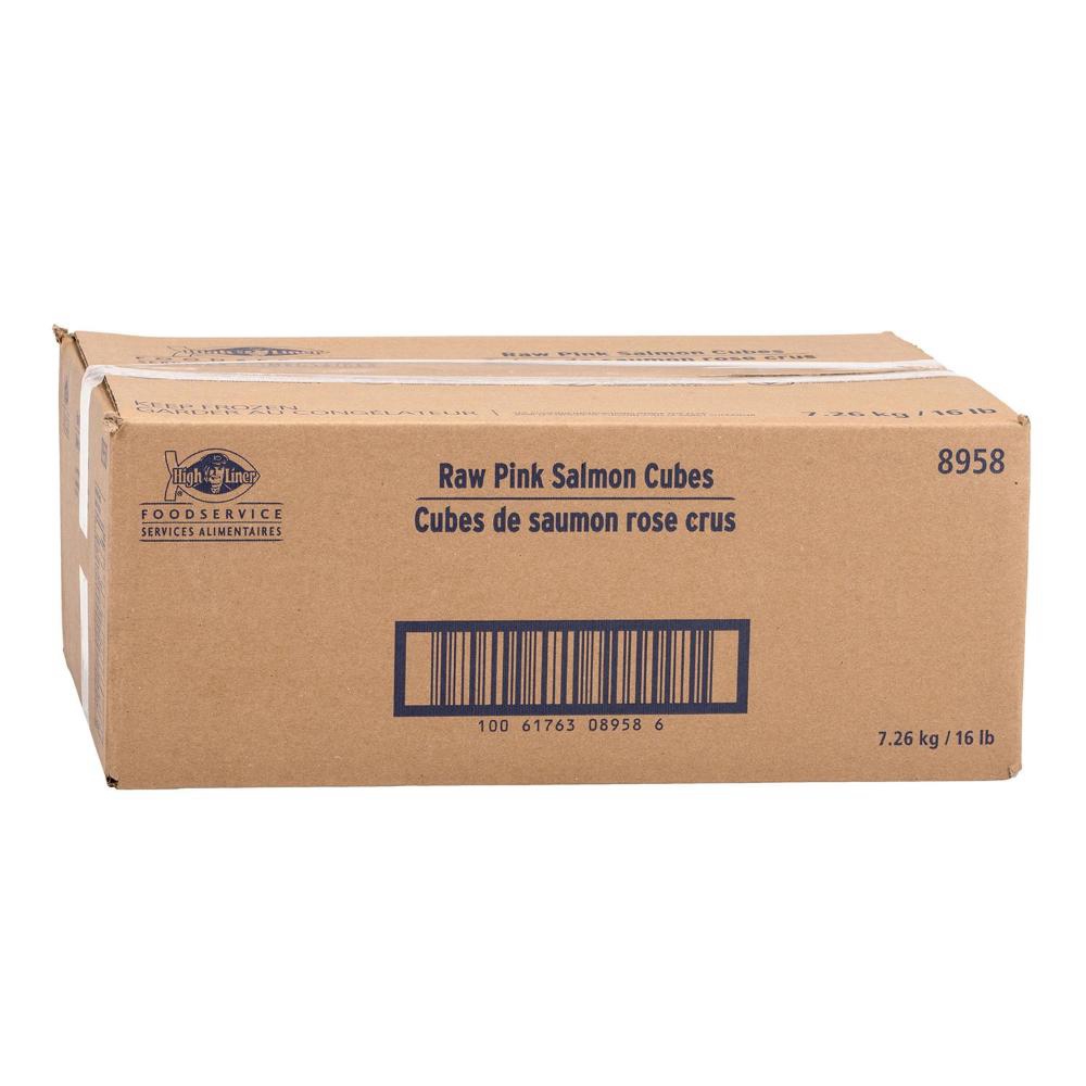 Raw Pink Salmon Cubes