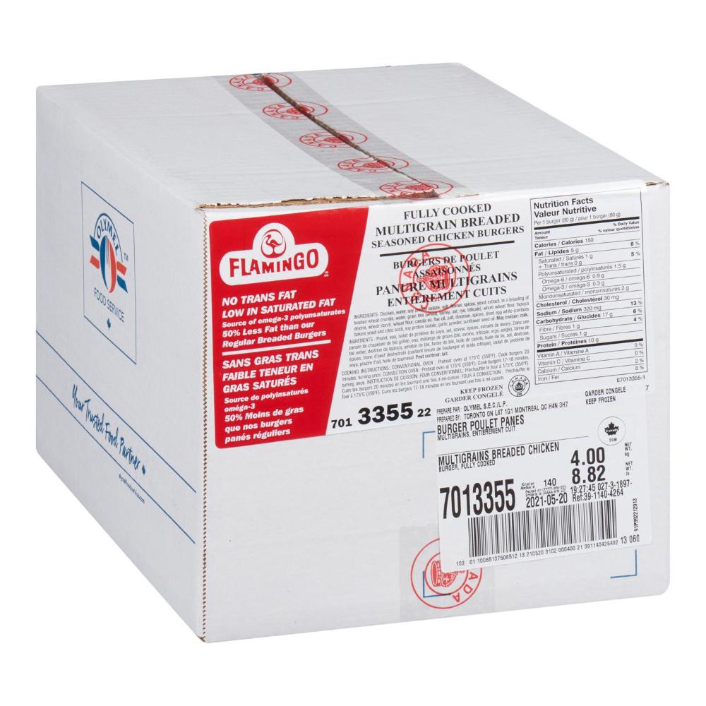 Fully Cooked Multigrain Breaded Seasoned Chicken Burger