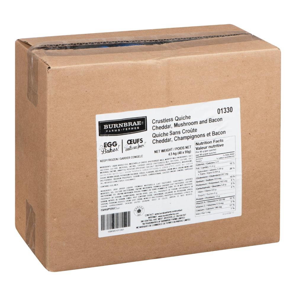 Crustless Quiche Cheddar, Mushroom and Bacon