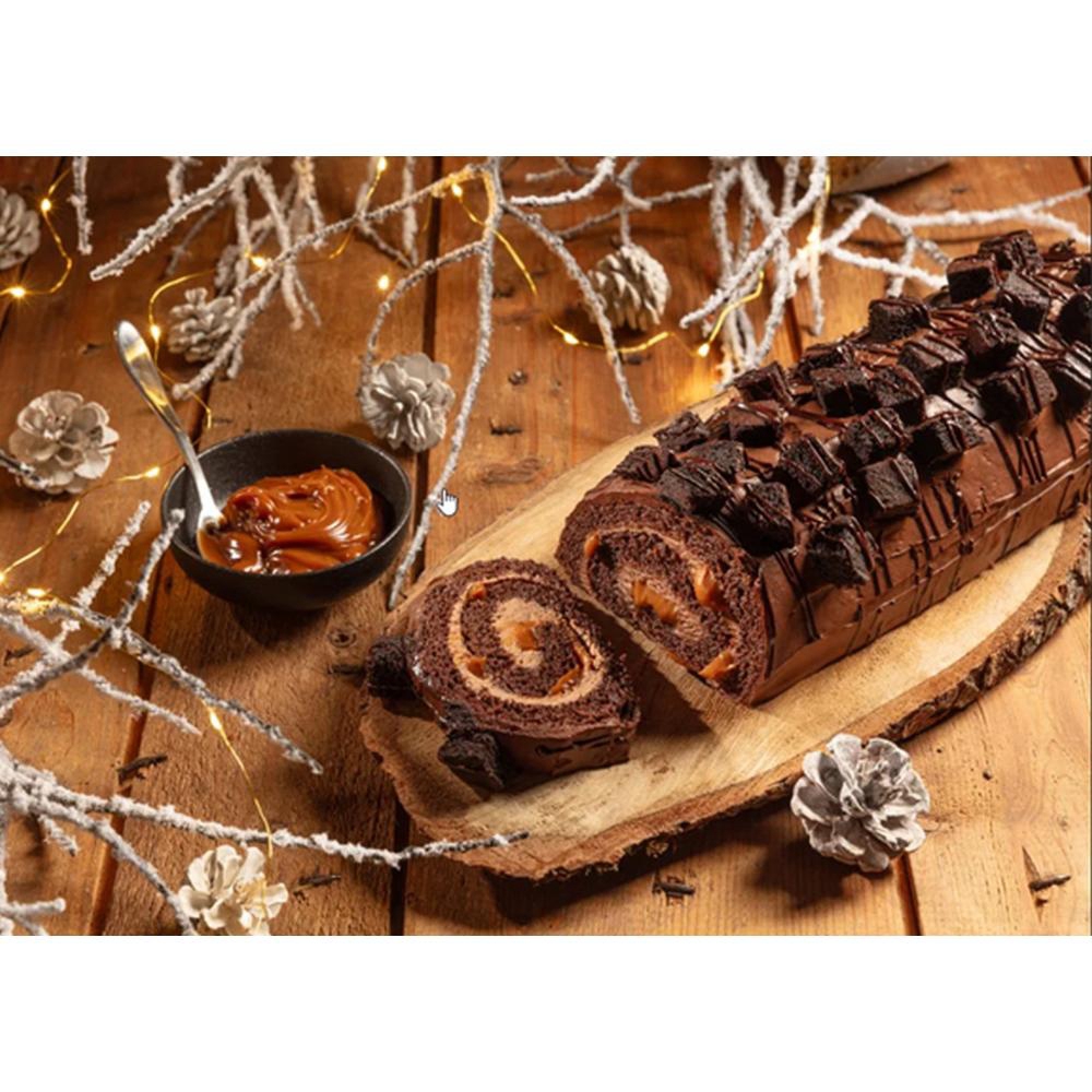 11 in Chocolate/ Caramel Christmas Yule Log