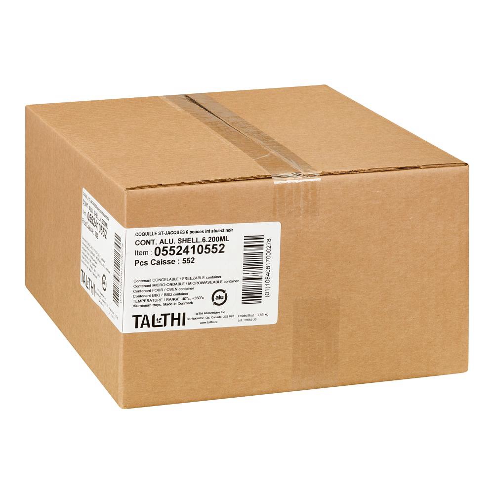 6 in 200 mL Aluminum Microwave Black Shell