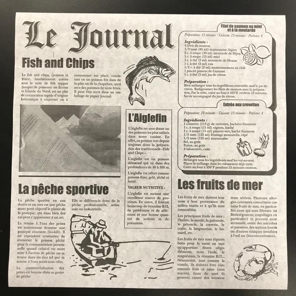 Grease Resistant Wax News Paper