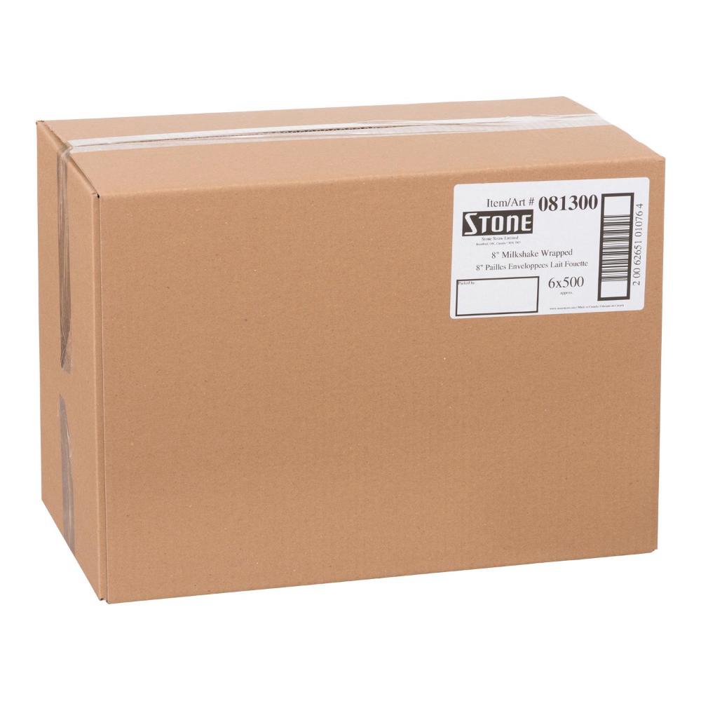 8 in Polypropylene Milkshake Individually Wrapped Straw
