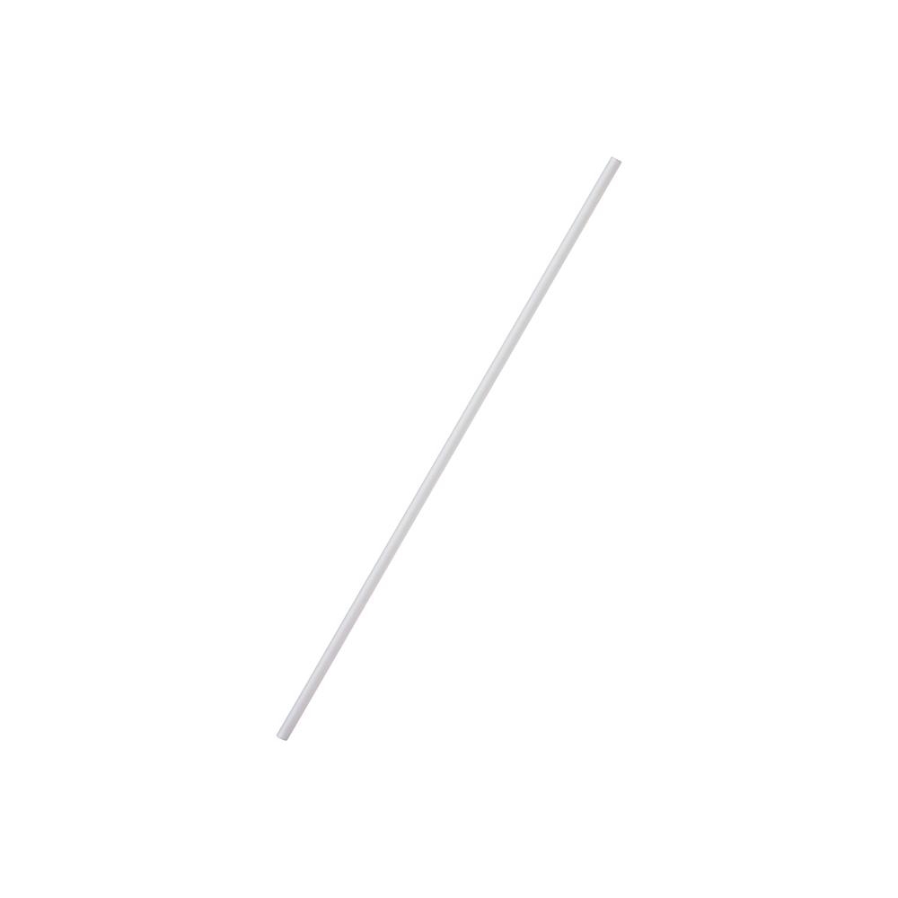 8 in White Polypropylene Straight Straw