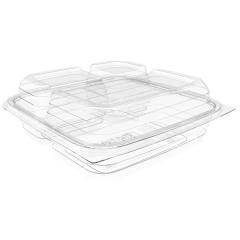 CONTAINER PET W/LID CLEAR 3 COMP. 8X8X2.9