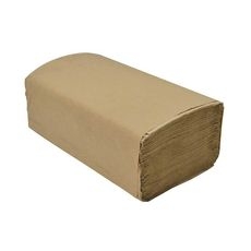 DuraPlus® Single Fold Paper Towel, Kraft, 1 Ply, 16 Rolls/Case, 250 Sheets/Roll, Made in Canada