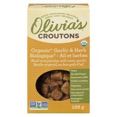 Organic Garlic and Herb Croutons, 128 Gram