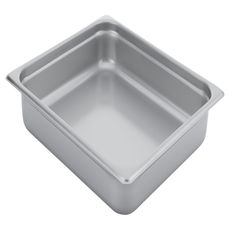 304 Stainless Steel 24 Gauge Anti Jamming Two Third Size Steam Table Pan, 6 inch Deep