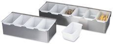 Stainless Steel 5 Compartment Bar Caddy with Plastic Inserts, 11.9 x 5.5 x 3.5 inch