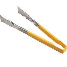 4791250 Stainless Steel Antimicrobial One Piece Tong with Versagrip Ends and Yellow Kool-Touch Handle, 12 inch Length