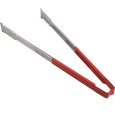 4791640 Stainless Steel Antimicrobial One Piece Tong with Versagrip Ends and Red Kool-Touch Handle, 16 inch Length