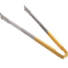 4791650 Stainless Steel Antimicrobial One Piece Tong with Versagrip Ends and Yellow Kool-Touch Handle, 16-inch