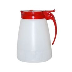 4748-02 Serveur en plastique Dripcut avec dessus en plastique rouge, capacité de 48 onces