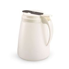 4748-05 Serveur de sirop en plastique Dripcut avec dessus en plastique blanc, capacité de 48 onces