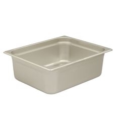 304 Stainless Steel 24 Gauge Anti Jamming Half Size Steam Table Pan, 6 inch Deep