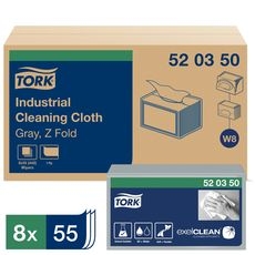 Gray W8 1 Ply Folded Industrial Cleaning Cloth