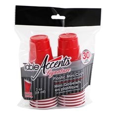 Signature 2 Ounce Red Mini Cup, 30 count