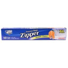 Xtra Large Double Zipper Freezer Bag, 10 count
