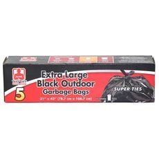 Black Super Ties Outdoor Bag, 5 count