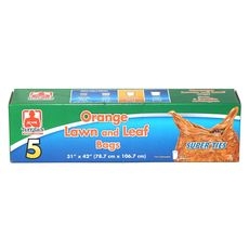 Orange Lawn/Leaf Bag with Super Ties, 5 count