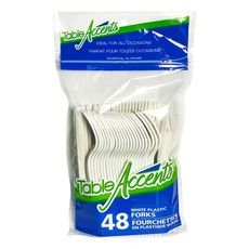 White Polypropylene Fork, 48 count