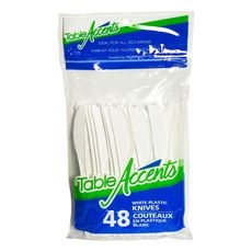 White Polypropylene Knives, 48 count