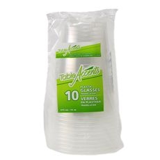 16 Ounce Clear Plastic Glasses, 10 count