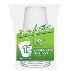 Easy Grip 16 Ounce White Plastic Cup, 12 count