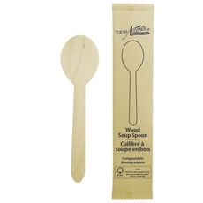 Individually Wrapped Birch Wood Soup Spoons