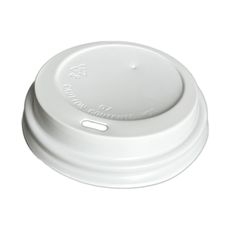 White Polypropylene Dome Sipper Lid for 8oz Cups, 80mm Dia.