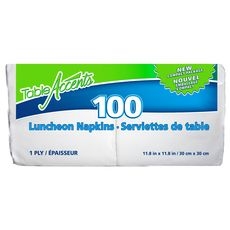 White 1 Ply Lunch Napkin, 100 count
