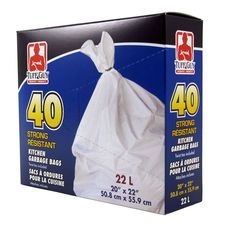 White Kitchen Bag, 40 count