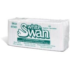 White 2 Ply 4 Fold Beverage Napkin, 9 x 9 inch