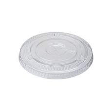 Clear Plastic Straw Slotted Lid for PETE Cold Cup, 100 Count