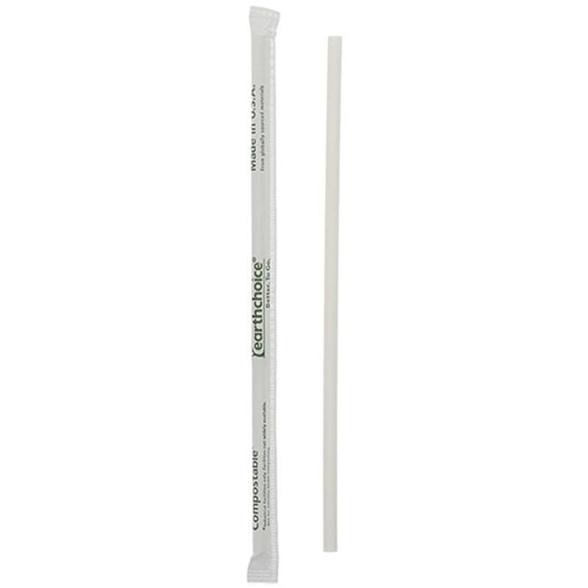 Natural Wrapped Compostable Bio-Plastic Jumbo Straw