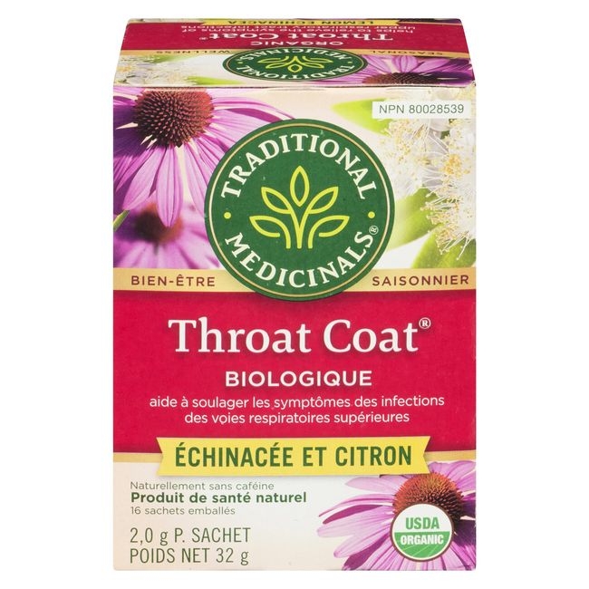 Organic Throat Coat Lemon Echinacea Tea