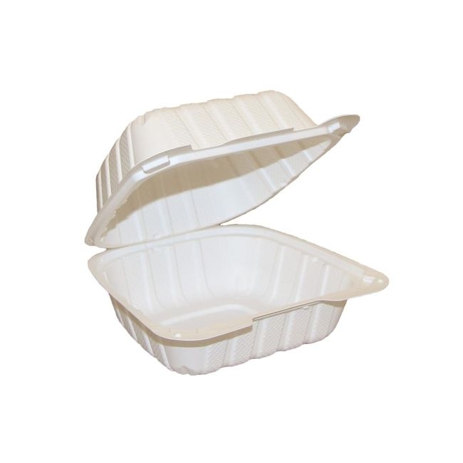 6 x 6 x 3 in Polypropylene Clamshell Container