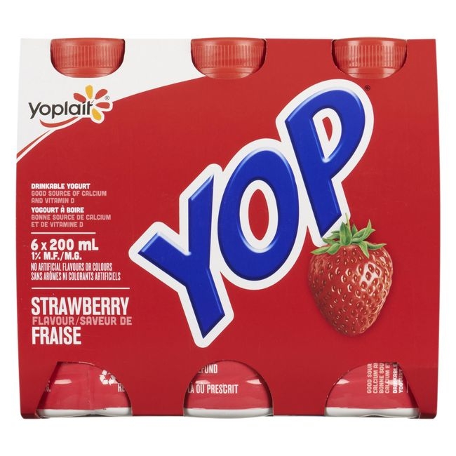 1 Percent Milk Fat Strawberry Drinkable Yogurt
